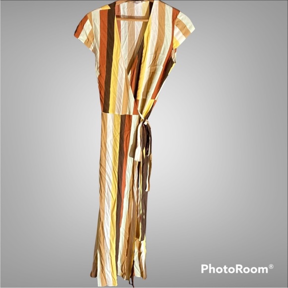 & Other Stories Maxi Wrap Dress with Stripes - Picture 2 of 7